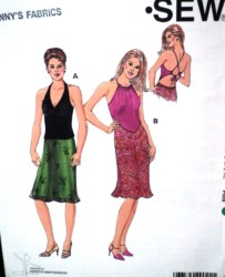 2947 KNIT HALTER TOP, ,BIAS SKIRT PATTERNS XS-XL